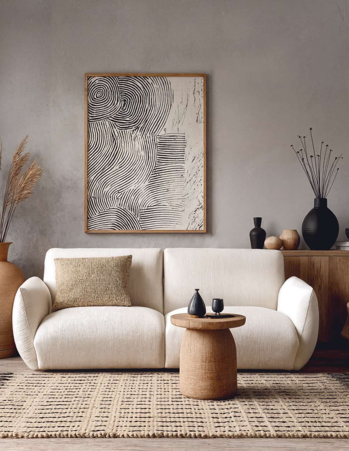 A calm, uncluttered living room
